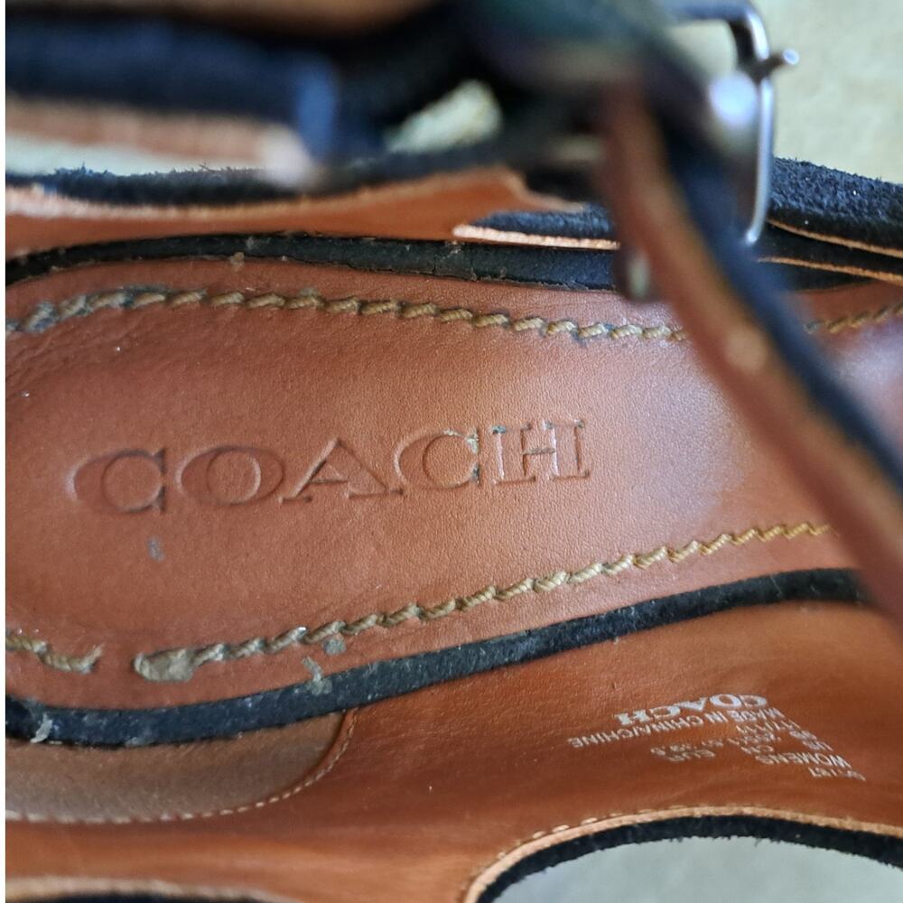 COACH Black Suede Buckle Bootie with Prairie Rivets Size 9 Heels - Picture 7 of 13